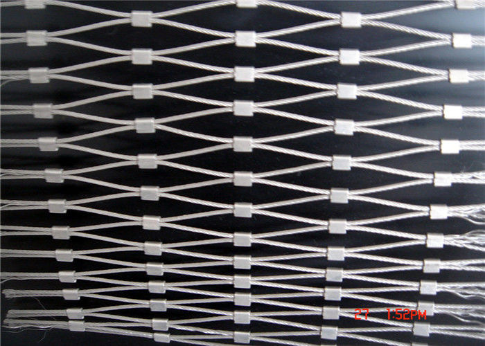 SS316 Ferrule Wire Rope Mesh , Size Customized Stainless Steel Rope Mesh