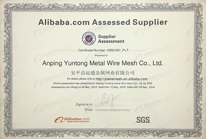Trung Quốc Anping Yuntong Metal Mesh Co., Ltd. Chứng chỉ